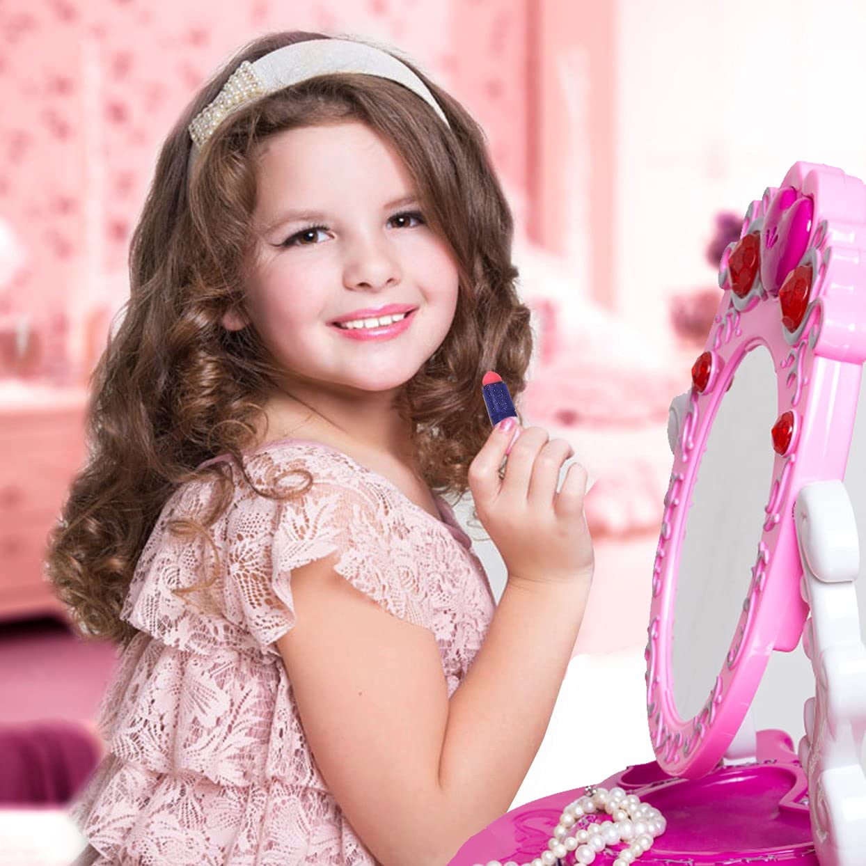 Amazon.com: Liberty Imports Dresser Vanity Beauty Set - Pink